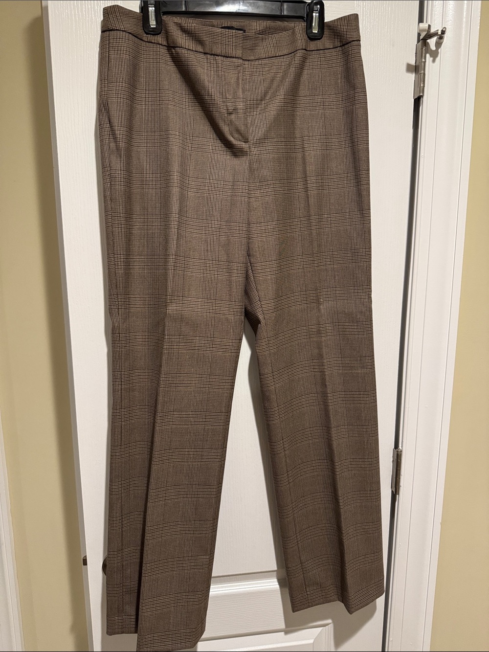 Classic Brown Plaid Women's Dress Pants